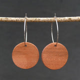 Natural Wooden Planet Earrings- Round Circles Wood hoops-Natural -Hypoallergenic-Made in Melbourne Australia