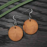 Natural Wooden Planet Earrings- Round Circles Wood Hooks-Natural -Hypoallergenic-Made in Melbourne Australia