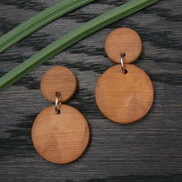 Natural Wooden Planet Earrings- Round Circles Wood Studs-Natural -Hypoallergenic-Made in Melbourne Australia