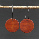 Natural Hoops Wooden Planet Earrings- Round Circles Wood -Natural -Hypoallergenic-Made in Melbourne Australia