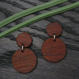 Natural Studs Wooden Planet Earrings- Round Circles Wood -Natural -Hypoallergenic-Made in Melbourne Australia