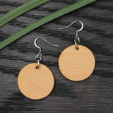 Natural Hooks Wooden Planet Earrings- Round Circles Wood -Natural -Hypoallergenic-Made in Melbourne Australia