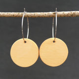 Natural Hoops Wooden Planet Earrings- Round Circles Wood -Natural -Hypoallergenic-Made in Melbourne Australia