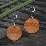 Natural Hooks Wooden Planet Earrings- Round Circles Wood -Natural -Hypoallergenic-Made in Melbourne Australia