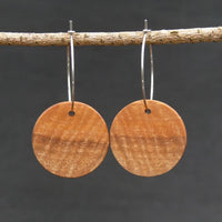 Natural Hoops Wooden Planet Earrings- Round Circles Wood -Natural -Hypoallergenic-Made in Melbourne Australia