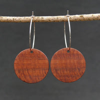 Natural Hoops Wooden Planet Earrings- Round Circles Wood -Natural -Hypoallergenic-Made in Melbourne Australia