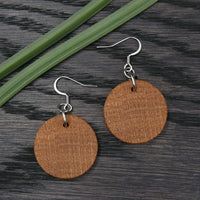 Natural Hooks Wooden Planet Earrings- Round Circles Wood -Natural -Hypoallergenic-Made in Melbourne Australia