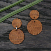 Natural Studs Wooden Planet Earrings- Round Circles Wood -Natural -Hypoallergenic-Made in Melbourne Australia