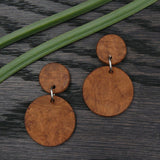 Natural Studs Wooden Planet Earrings- Round Circles Wood -Natural -Hypoallergenic-Made in Melbourne Australia