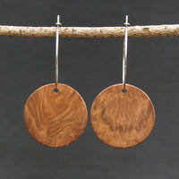 Natural Hoops Wooden Planet Earrings- Round Circles Wood -Natural -Hypoallergenic-Made in Melbourne Australia