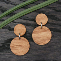 Natural Studs Wooden Planet Earrings- Round Circles Wood -Natural -Hypoallergenic-Made in Melbourne Australia