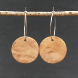 Natural Hoops Wooden Planet Earrings- Round Circles Wood -Natural -Hypoallergenic-Made in Melbourne Australia