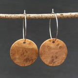 Natural Wooden Moon Planet Earrings- Round Circles Wood Studs-Natural -Hypoallergenic-Made in Melbourne Australia