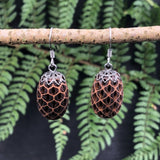 Natural Wooden Earrings - Tasmanian She-oak Seed Pod - Wood turned- Made in Melbourne