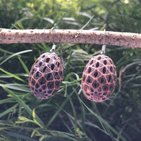 Natural Wooden Earrings - Tasmanian She-oak Seed Pod - Wood turned- Made in Melbourne