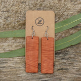 Fiddleback Red Gum Handmade Wooden Australian Earrings Natural Wood  Melbourne  Hypoallergenic Black Resin No2