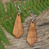 Diamond shape Tasmanian Blackwood Wooden Earrings - Made in Melbourne