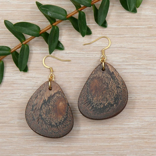 Hedgehog / Echidna / Porcupine with Gold hook - Natural Banksia seed pods-native Wooden earrings-made in Melbourne Australia-hypoallergenic