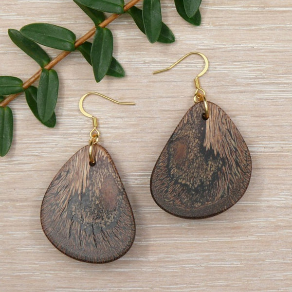 Hedgehog / Echidna / Porcupine with Gold hook - Natural Banksia seed pods-native Wooden earrings-made in Melbourne Australia-hypoallergenic