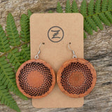 Protea Pod Wooden Earrings - Round -  Natural Dried Flower - Made in Melbourne