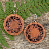 Protea Pod Wooden Earrings - Round -  Natural Dried Flower - Made in Melbourne