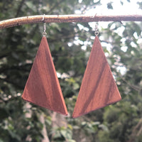 Natural Lightweight Triangle Earrings - Western Red Cedar Wooden earrings-made in Melbourne Australia-hypoallergenic