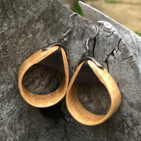 Natural Bentwood Teardrops -Australian native Wooden earrings-made in Melbourne Australia-hypoallergenic