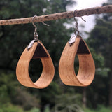 Natural Bentwood Teardrops -Australian native Wooden earrings-made in Melbourne Australia-hypoallergenic