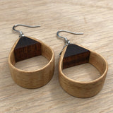 Natural Bentwood Teardrops -Australian native Wooden earrings-made in Melbourne Australia-hypoallergenic