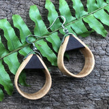 Natural Bentwood Teardrops -Australian native Wooden earrings-made in Melbourne Australia-hypoallergenic