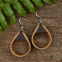 Natural Bentwood Teardrops -Australian native Wooden earrings-made in Melbourne Australia-hypoallergenic