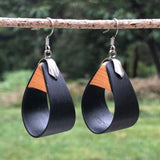 Natural Black Bentwood Teardrops -Australian native Wooden earrings-made in Melbourne Australia-hypoallergenic