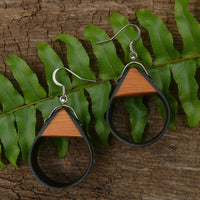 Natural Black Bentwood Teardrops -Australian native Wooden earrings-made in Melbourne Australia-hypoallergenic