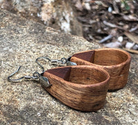 Natural Bentwood Teardrops -Australian native Wooden earrings-made in Melbourne Australia-hypoallergenic