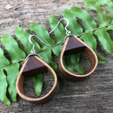 Natural Bentwood Teardrops -Australian native Wooden earrings-made in Melbourne Australia-hypoallergenic