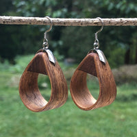 Natural Bentwood Teardrops -Australian native Wooden earrings-made in Melbourne Australia-hypoallergenic