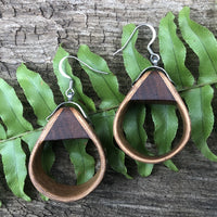 Natural Bentwood Teardrops -Australian native Wooden earrings-made in Melbourne Australia-hypoallergenic