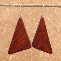 Natural Wood- Triangle Rusty Radiata Organic Wooden earrings-made in Melbourne-Australia-hypoallergenicypoallergenic