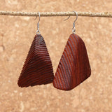 Natural Wood- Free Form Rusty Radiata Wooden earrings-made in Melbourne-Australia-hypoallergenic