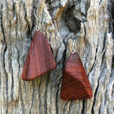 Natural Wood- Free Form Rusty Radiata Wooden earrings-made in Melbourne-Australia-hypoallergenic