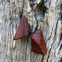 Natural Wood- Free Form Rusty Radiata Wooden earrings-made in Melbourne-Australia-hypoallergenic