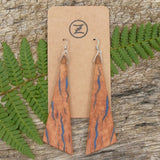 Blue Resin Wooden Earrings  - Victorian Eucalyptus Burl - Made in Melbourne