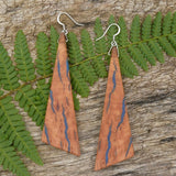 Blue Resin Wooden Earrings  - Victorian Eucalyptus Burl - Made in Melbourne