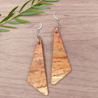 Natural Sheoak Triangle Earrings -  Wooden earrings-made in Melbourne Australia-hypoallergenic