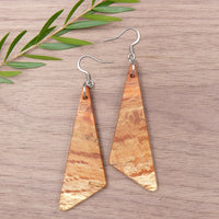 Natural Sheoak Triangle Earrings - Wooden earrings-made in Melbourne Australia-hypoallergenic