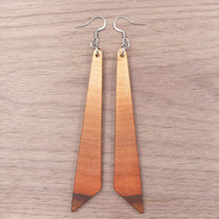 Natural Irish Strawberry Tree Triangle Earrings - Arbutus unedo Wooden earrings-made in Melbourne Australia-hypoallergenic