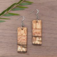 Natural Waratah Rectangle Earrings - Tiger print - Wooden earrings-made in Melbourne Australia-hypoallergenic