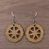 Gumnut Earrings-Natural Seeds hanging like Wagon Wheels-Made in Melbourne-Australia-hypoallergenic