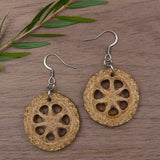 Gumnut Earrings-Natural Seeds hanging like Wagon Wheels-Made in Melbourne-Australia-hypoallergenic