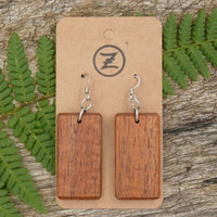 No24-Rectangle Wooden Earrings - Tasmanian Blackwood - Made in Melbourne 